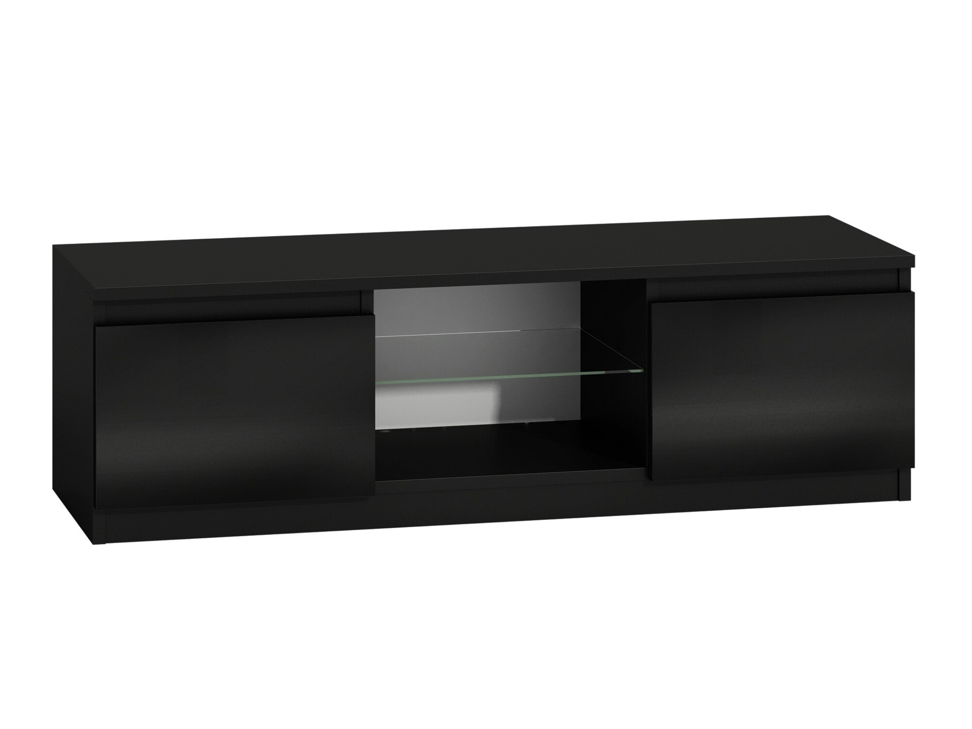 TV sto Elbvelu 124 (Crno + Crna visoki sjaj)