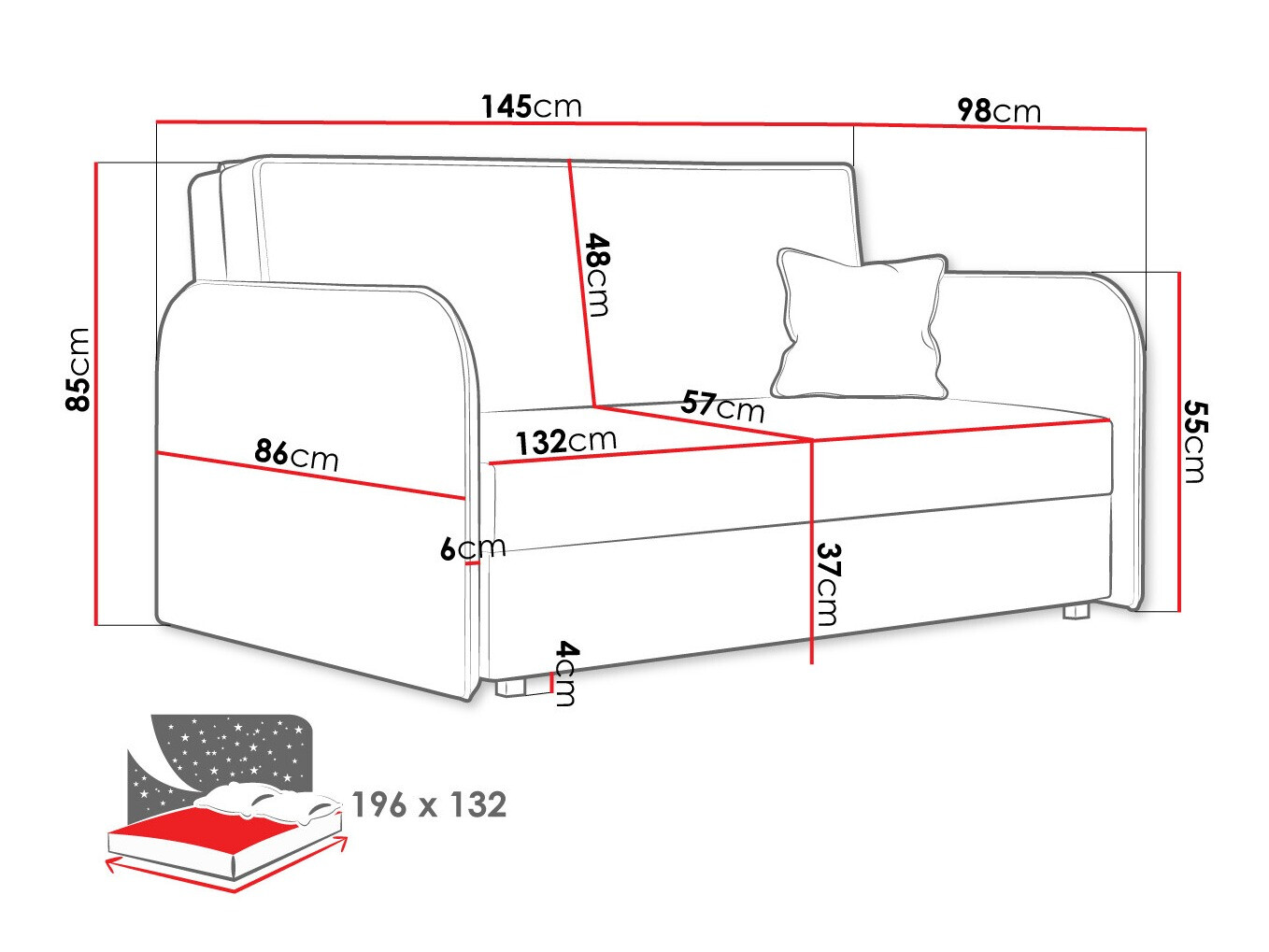 Sofa na razvlačenje Columbus 123 (Again 11)