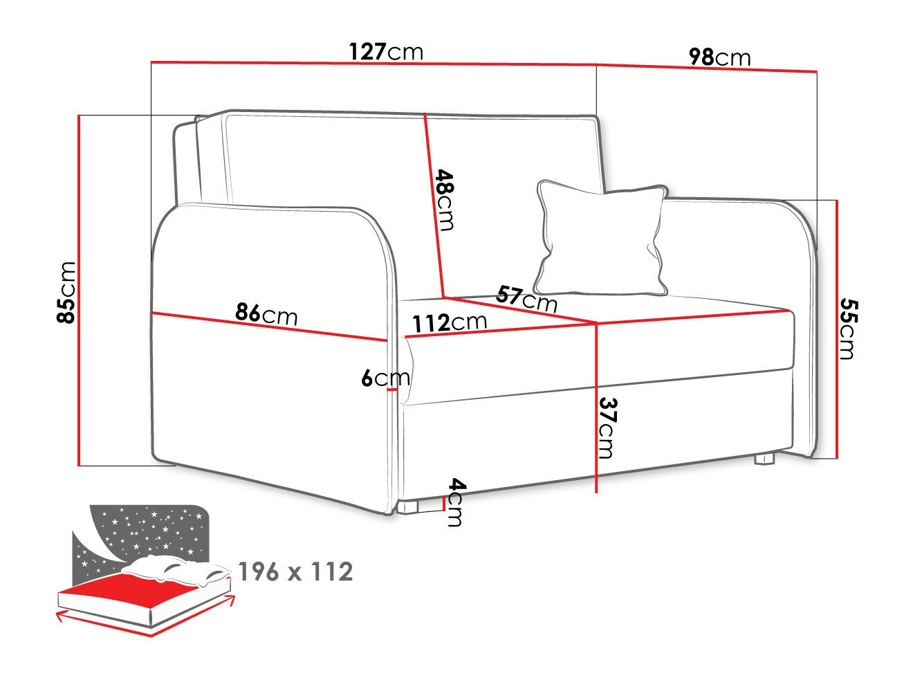 Sofa na razvlačenje Columbus 124 (Again 06)