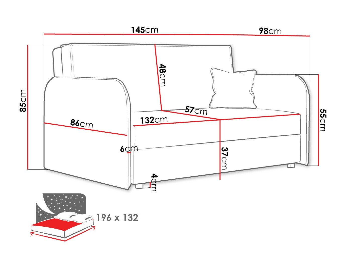 Sofa na razvlačenje Lirael III (Again 80)