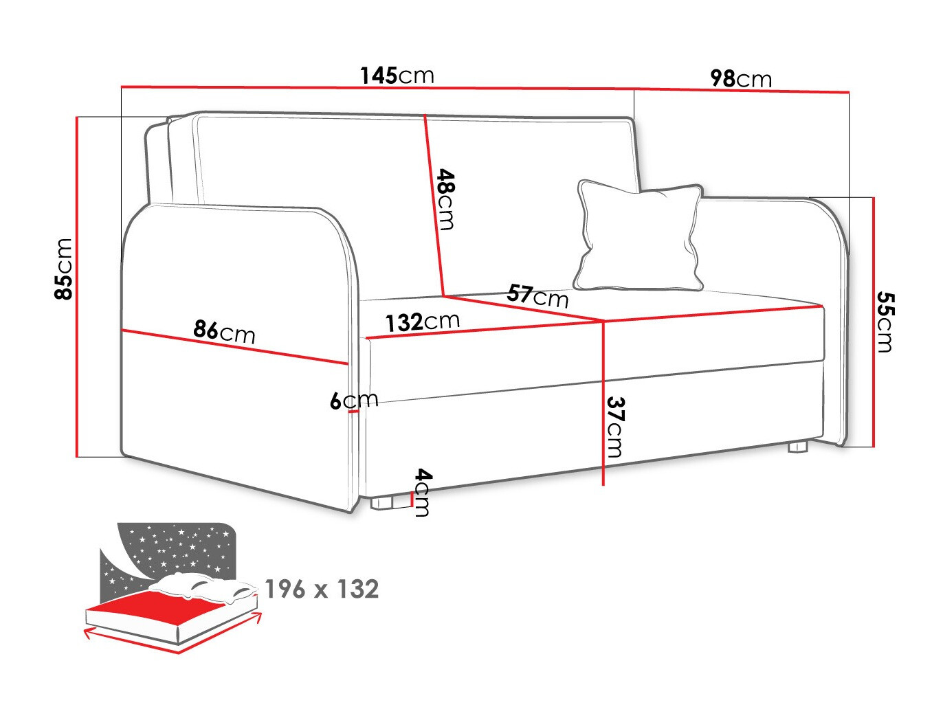 Sofa na razvlačenje Lirael III (Again 85)