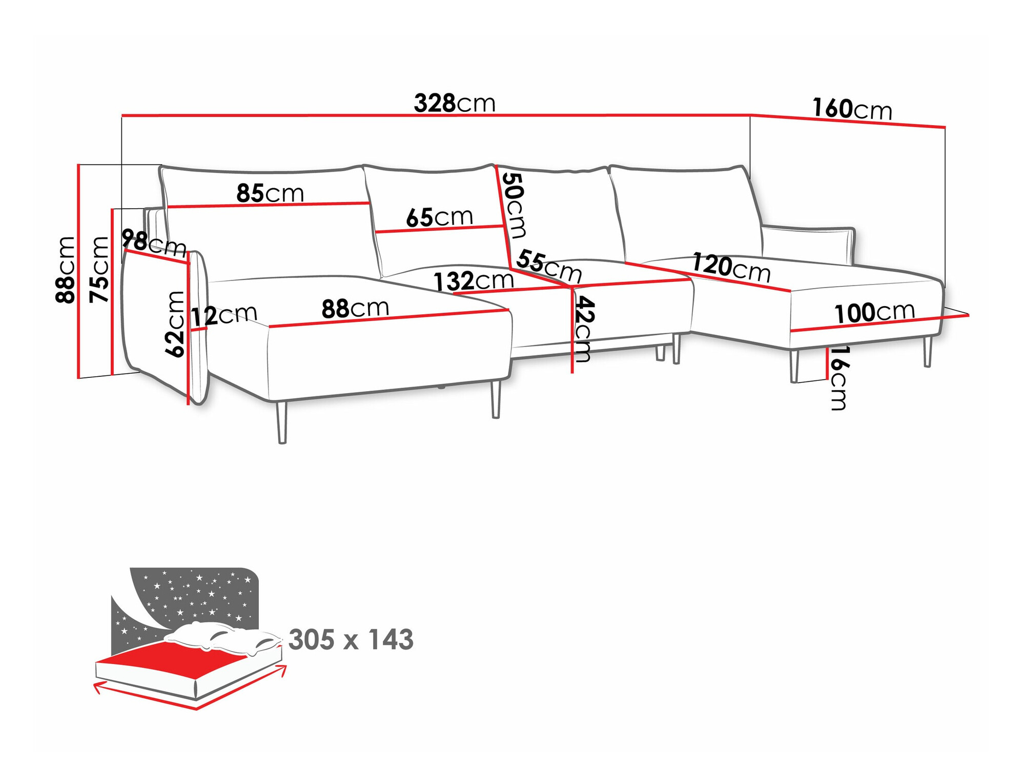 Ugaona sofa Columbus 223 (Velo 623)