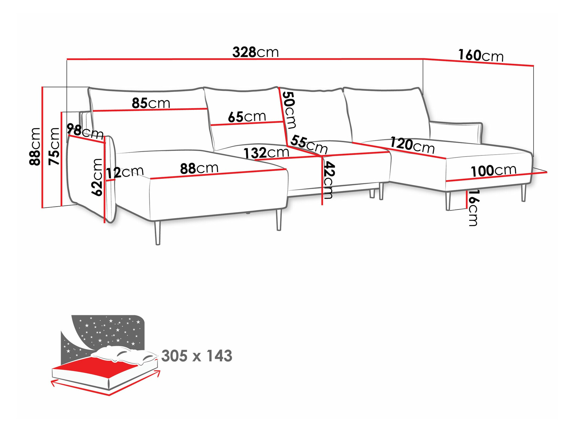 Ugaona sofa Columbus 223 (Velo 626)