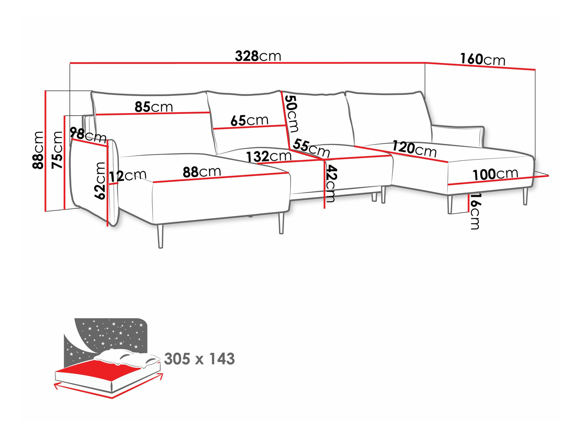 Ugaona sofa Columbus 223 (Velo 627)