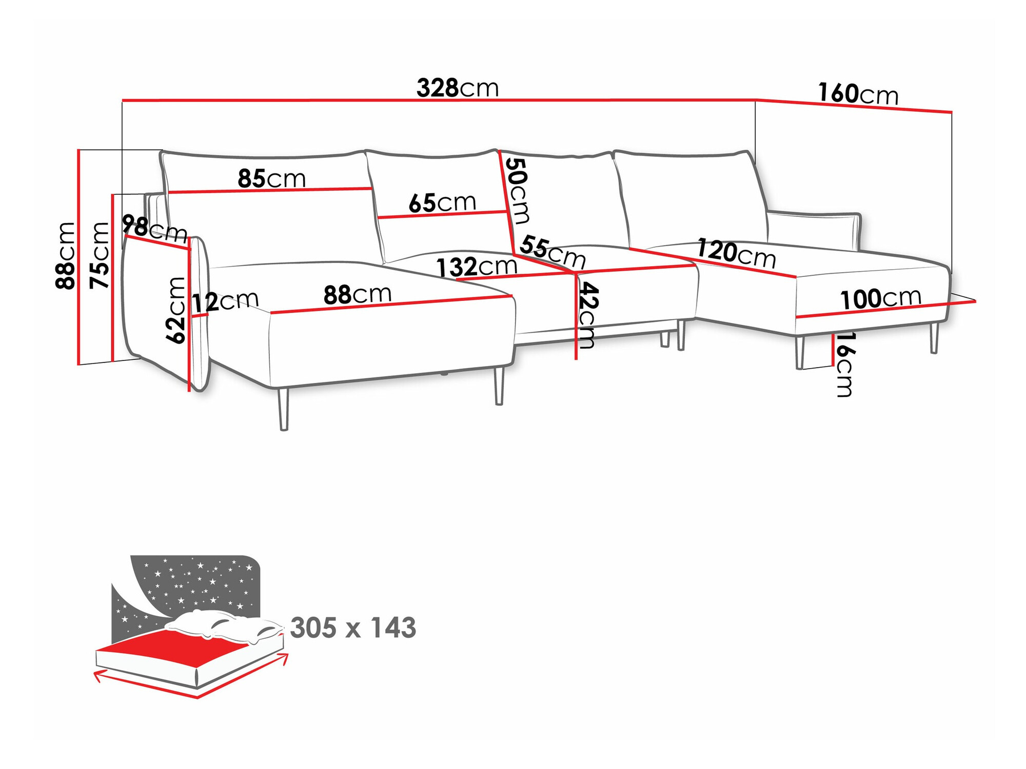 Ugaona sofa Columbus 223 (Velo 635)
