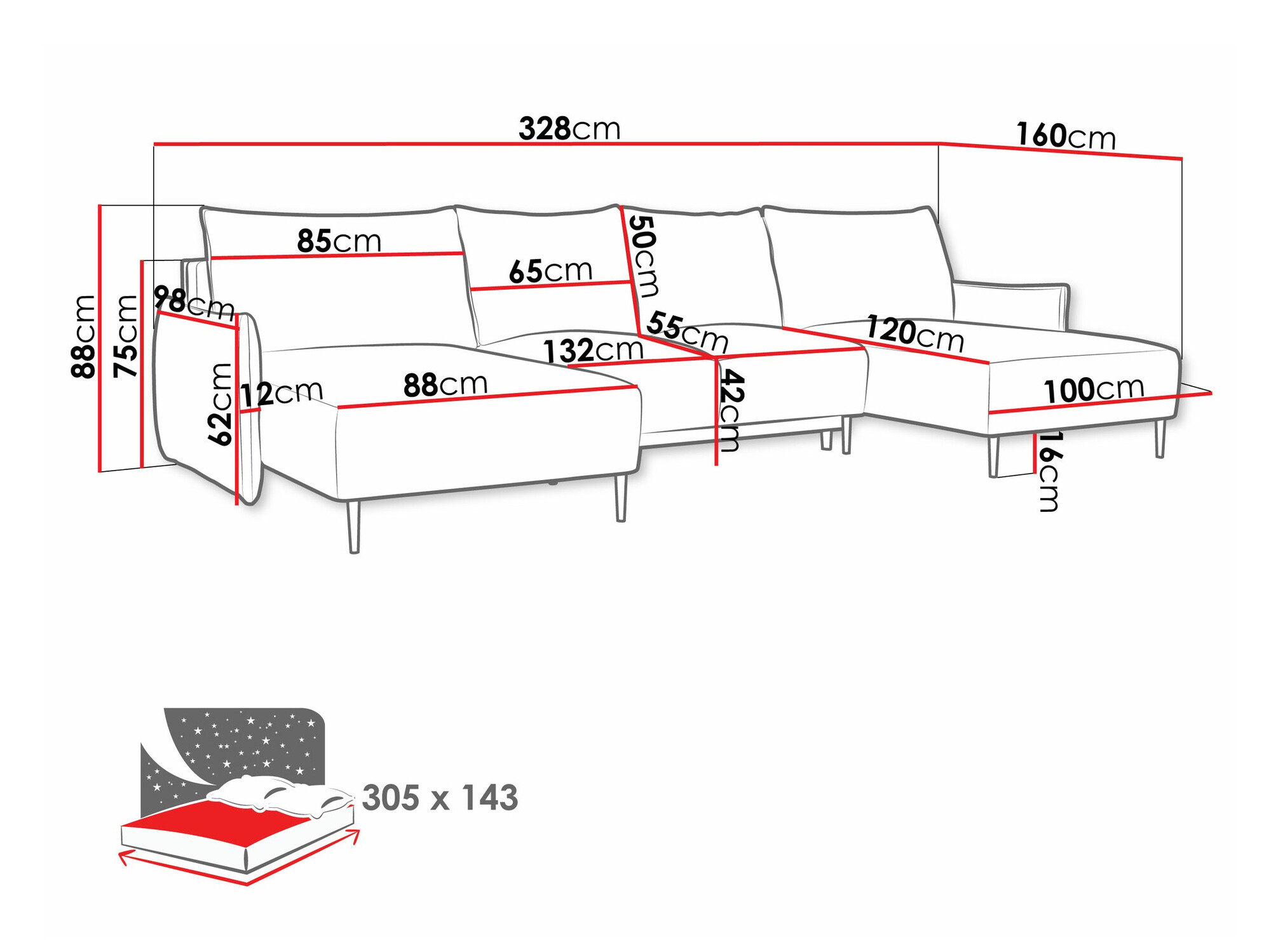 Ugaona sofa Columbus 223 (Velo 636)