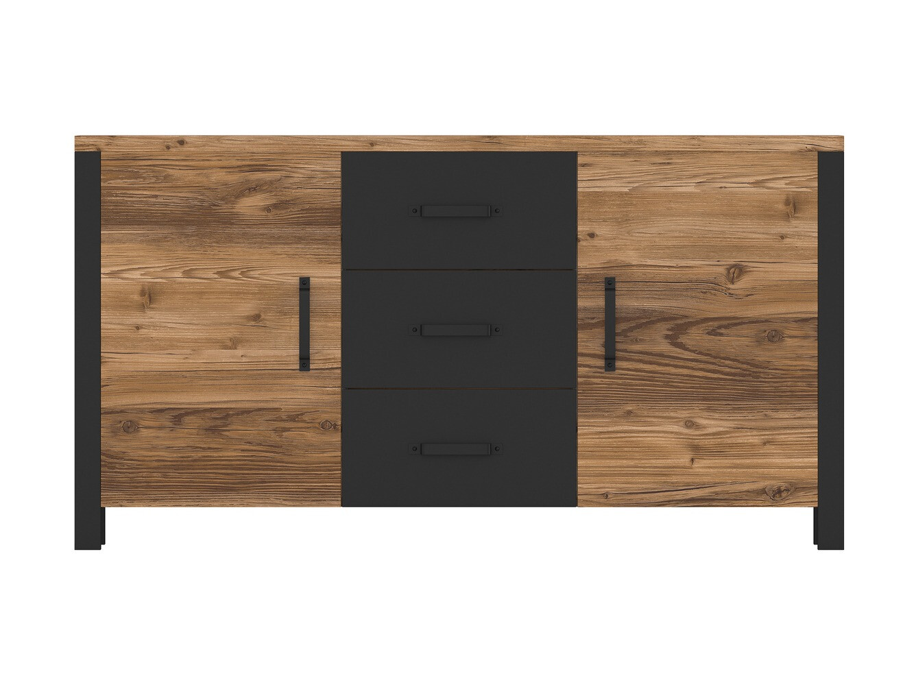 Komoda Tornua 103 (Tamna smrča + Mat crna)