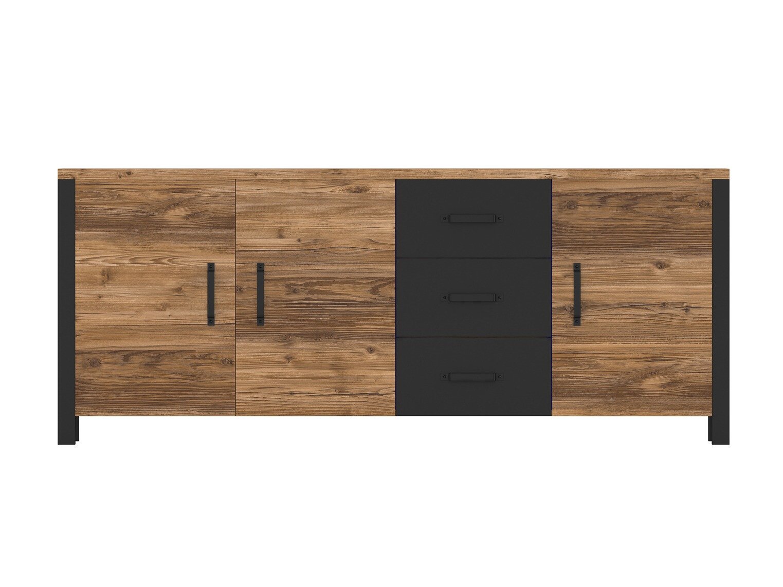 Komoda Tornua 106 (Tamna smrča + Mat crna)