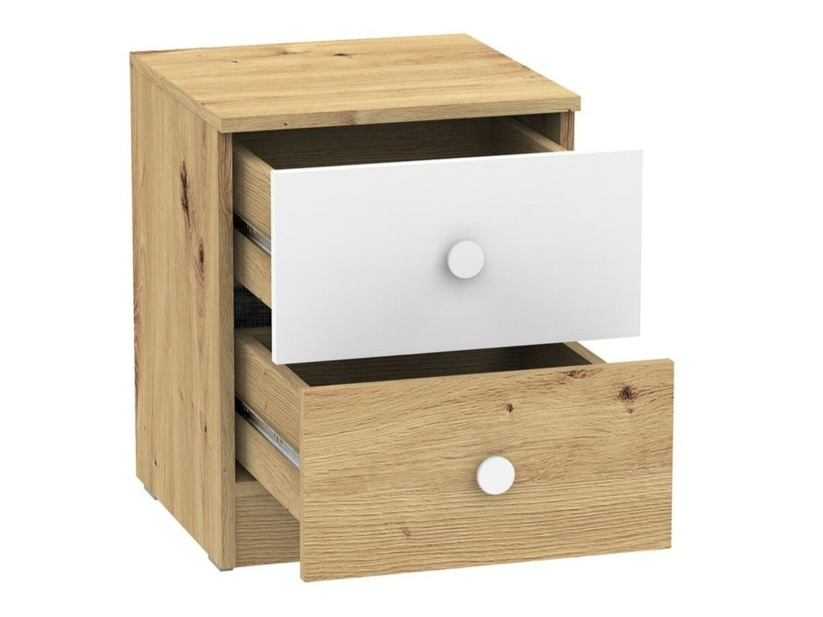 Noćni ormarić Almira 108 (Zanatski hrast + Sivo)