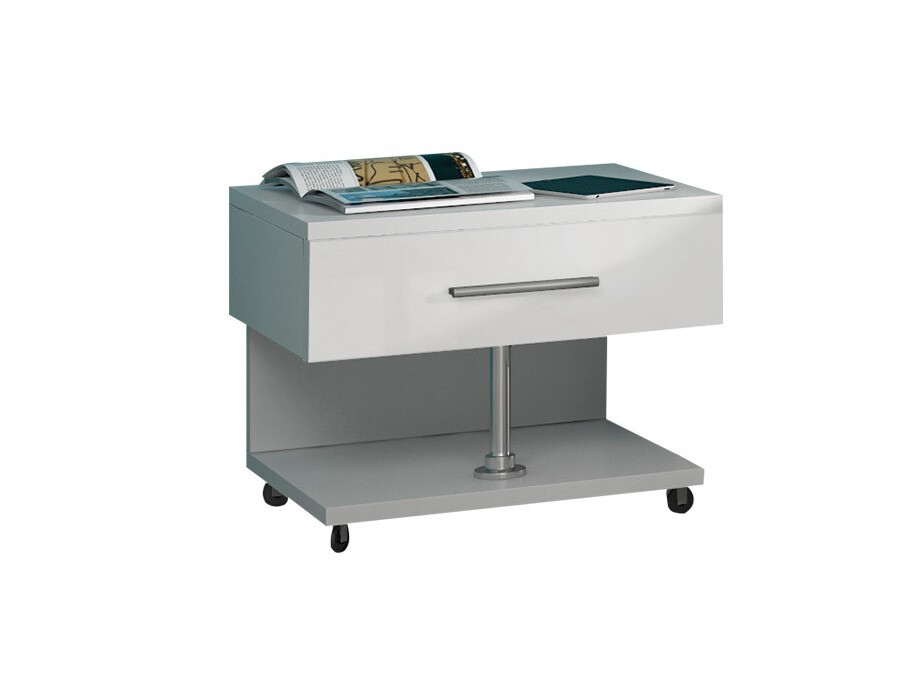 Noćni ormarić Salmere 103 (Belo + Sjajno belo)