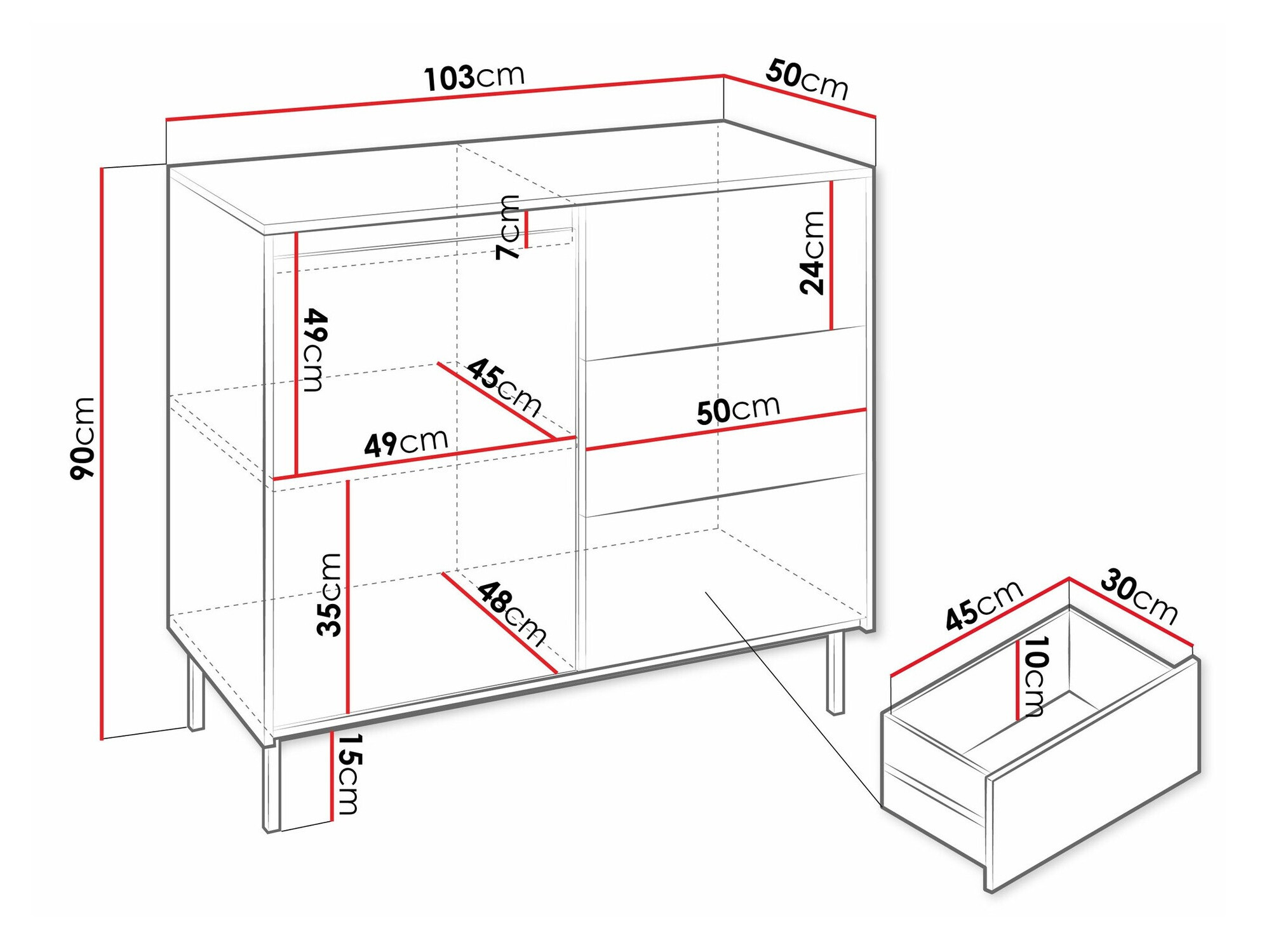 Komoda Comfivo Delruva 100 (Belo)