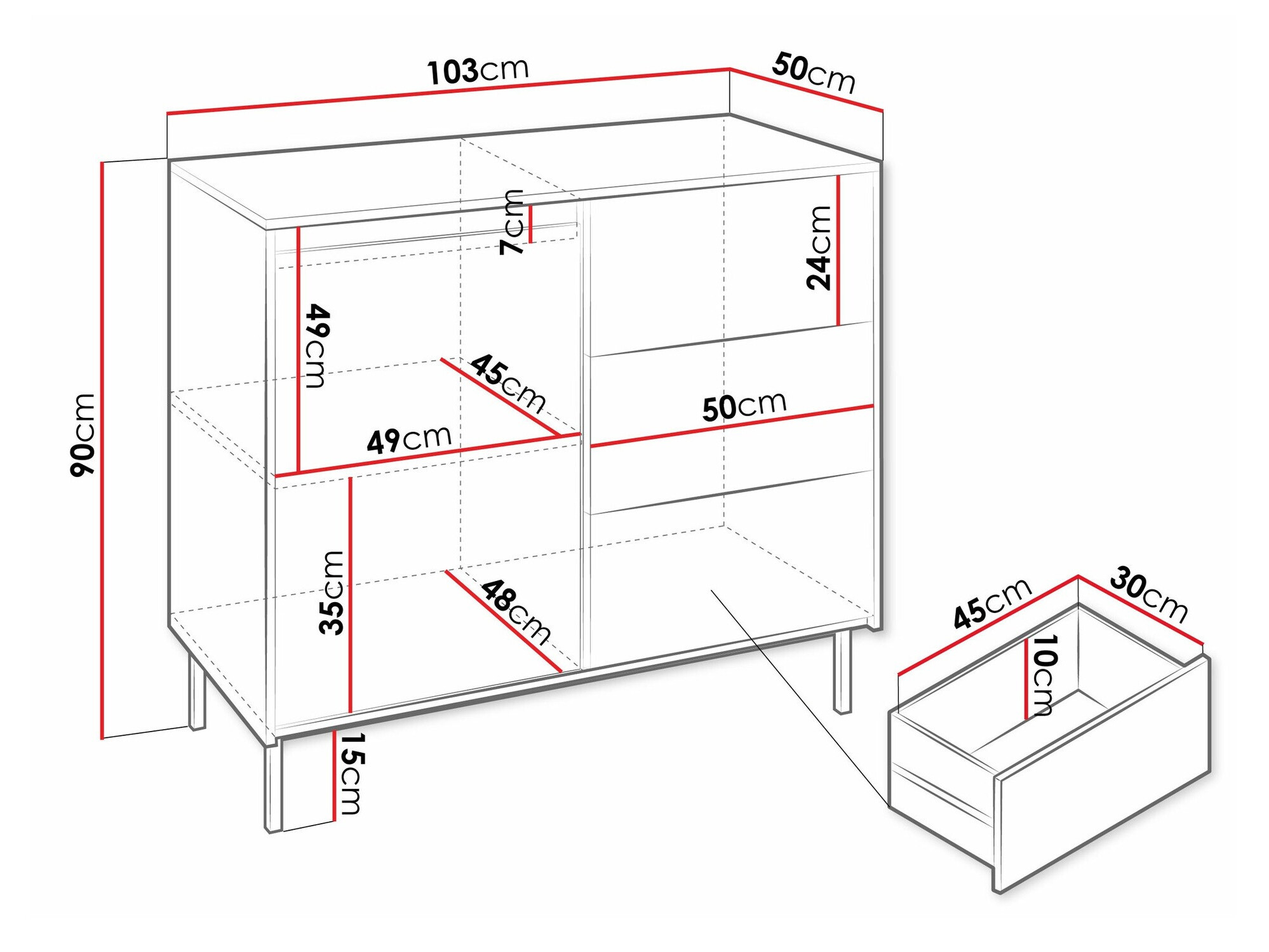 Komoda Comfivo Delruva 100 (Crno)