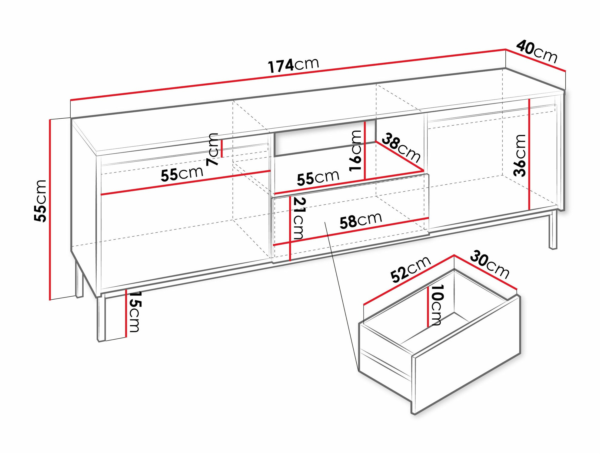 TV sto Comfivo Delruva 103 (Belo)