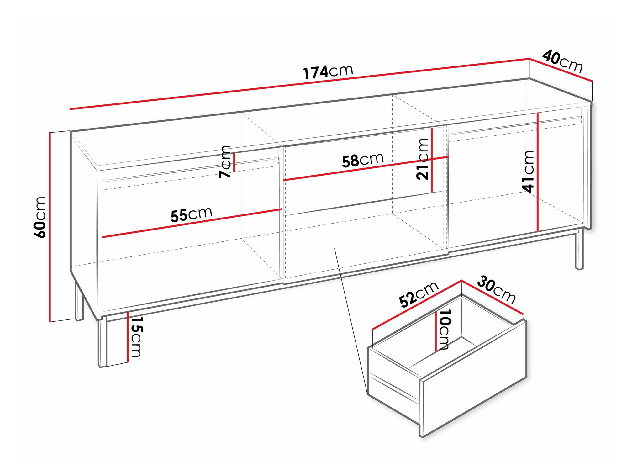 TV sto Comfivo Delruva 104 (Belo)