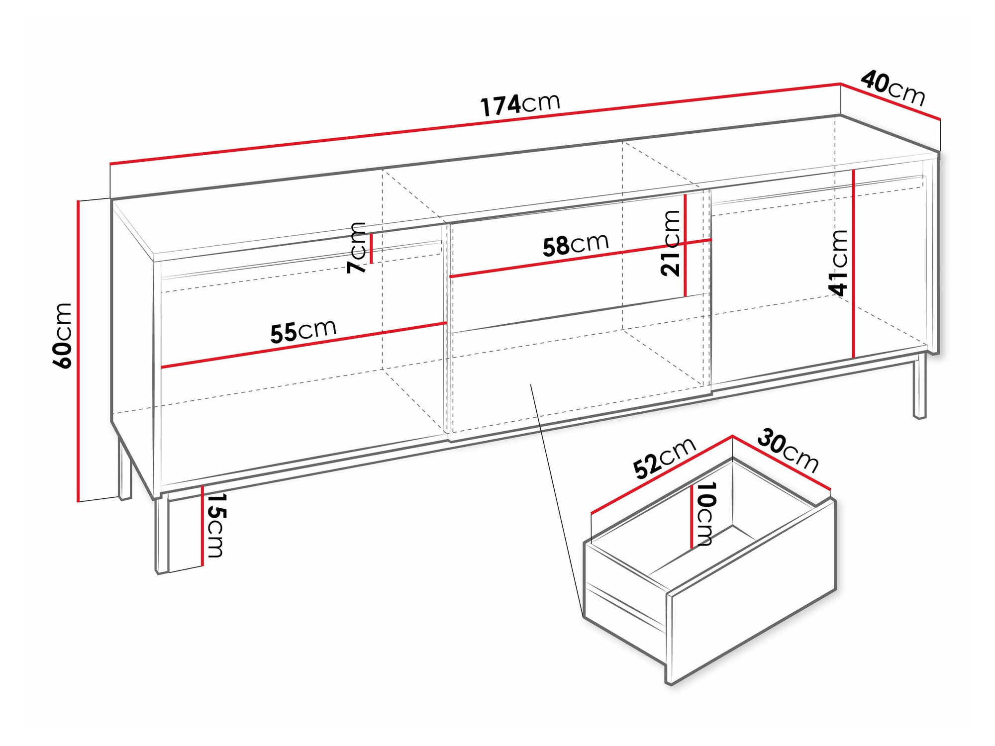 TV sto Comfivo Delruva 104 (Crno)