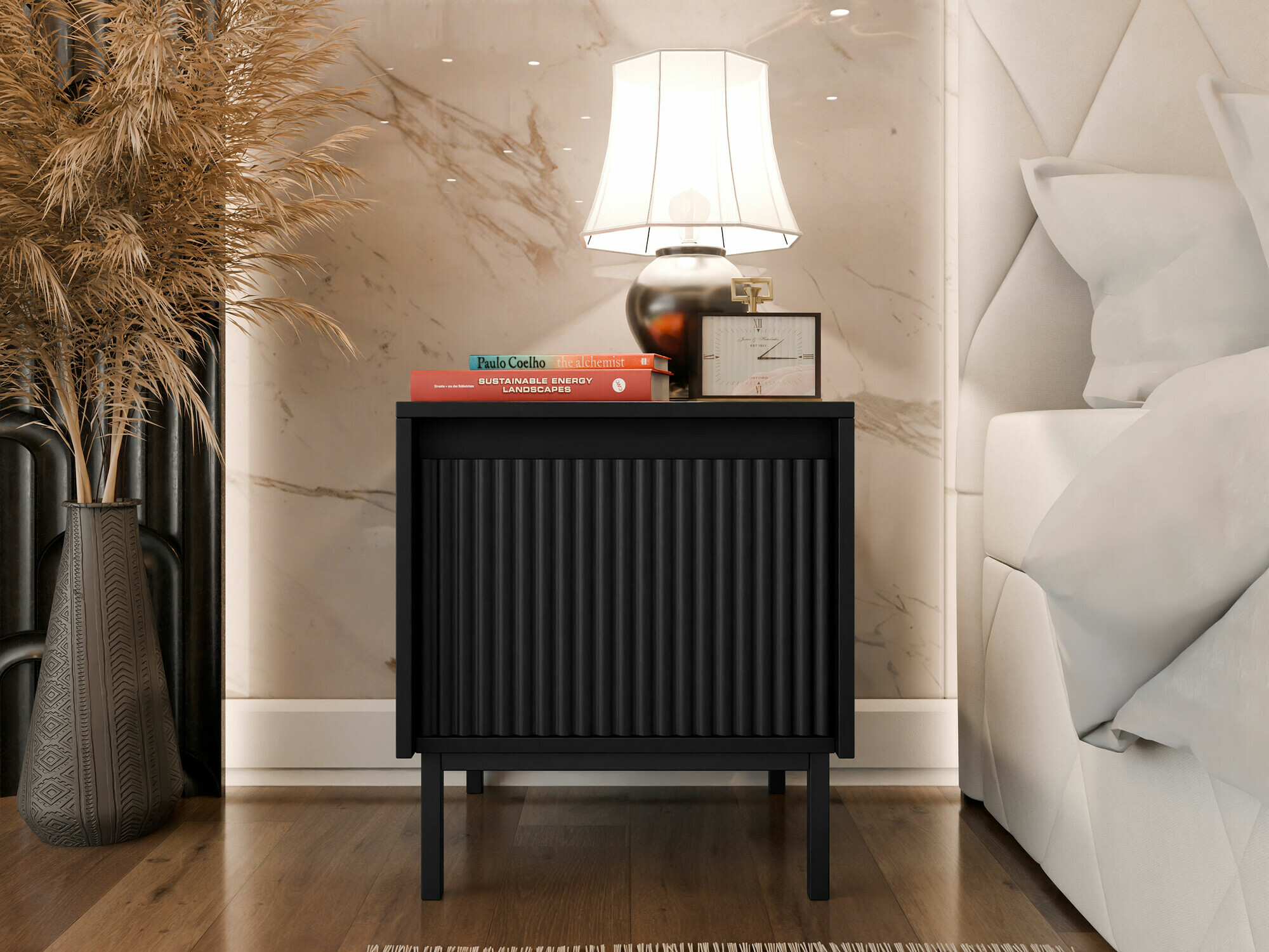 Noćni ormarić Comfivo Delruva (Crno)