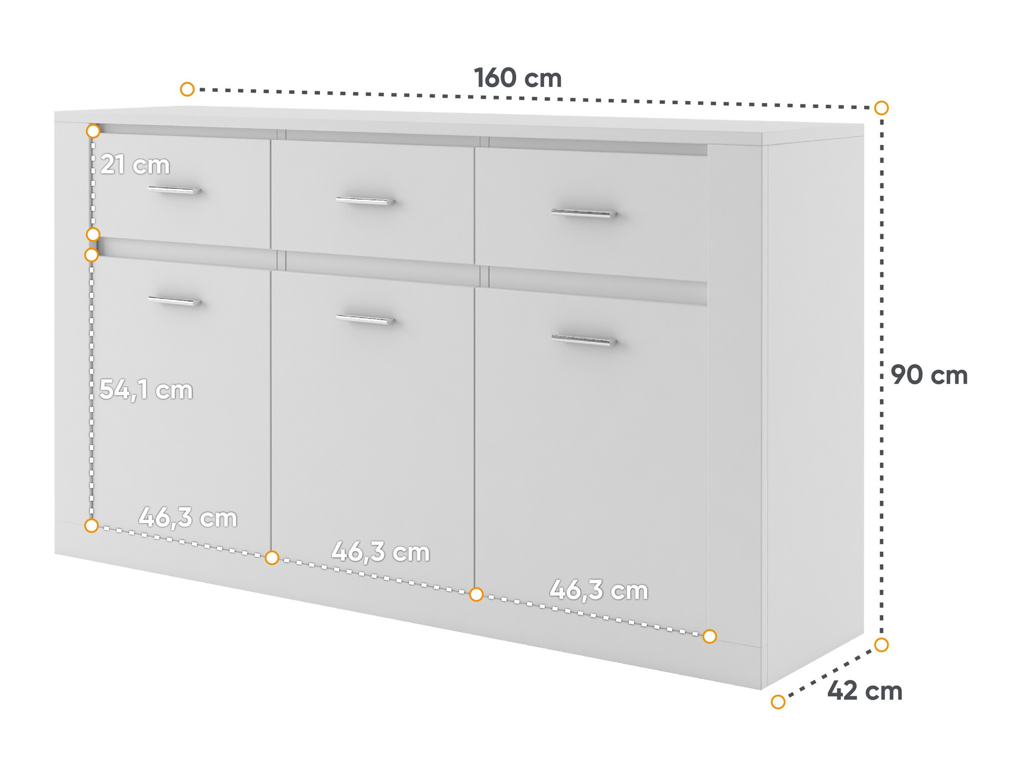 Komoda Fresno 107 (Belo)
