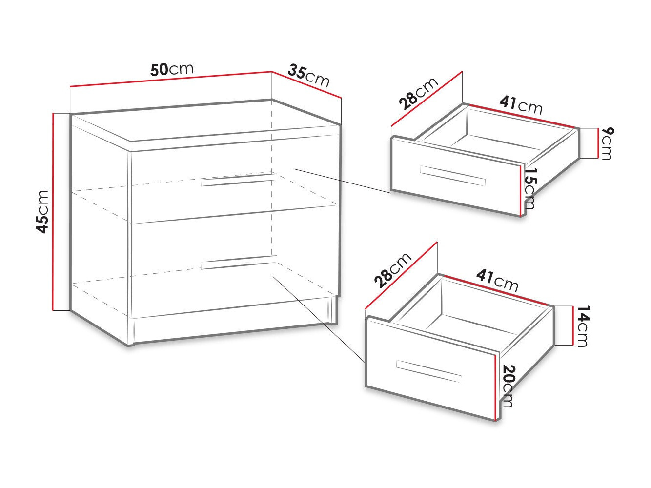 Noćni ormarić Catromi 103 (Belo)