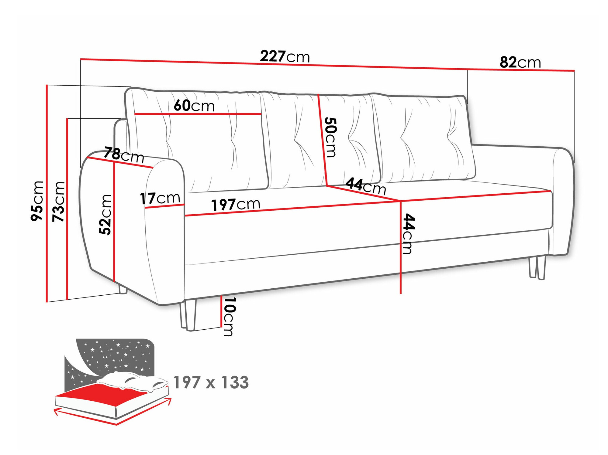Sofa na razvlačenje Memphis 143 (Itaka 10)