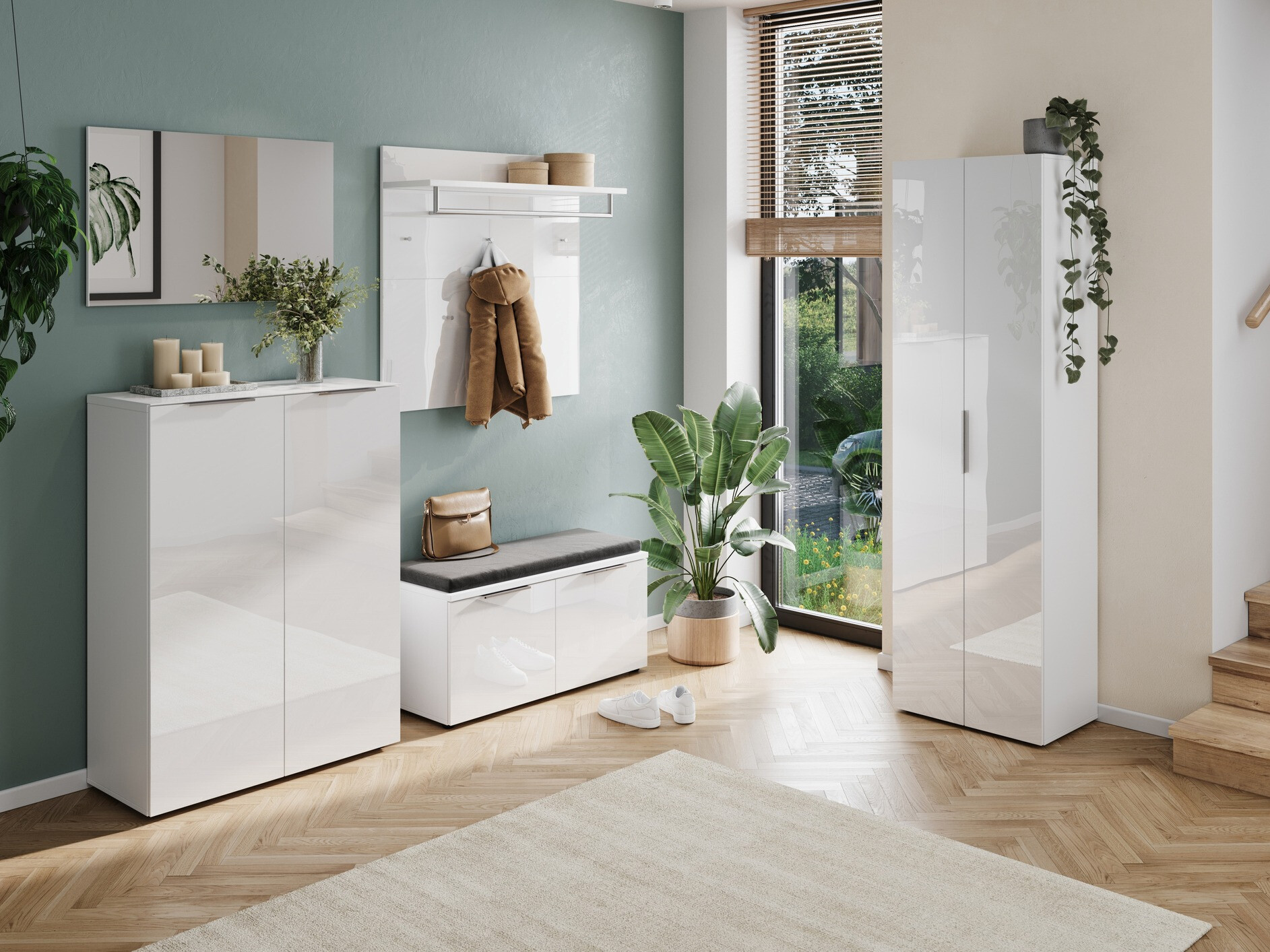 Polica za obuću Fivsori 105 (Belo)