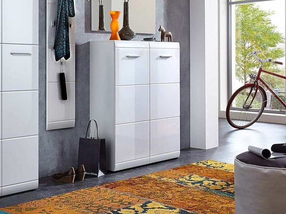 Polica za obuću Livromu 102 (Sjajno belo)