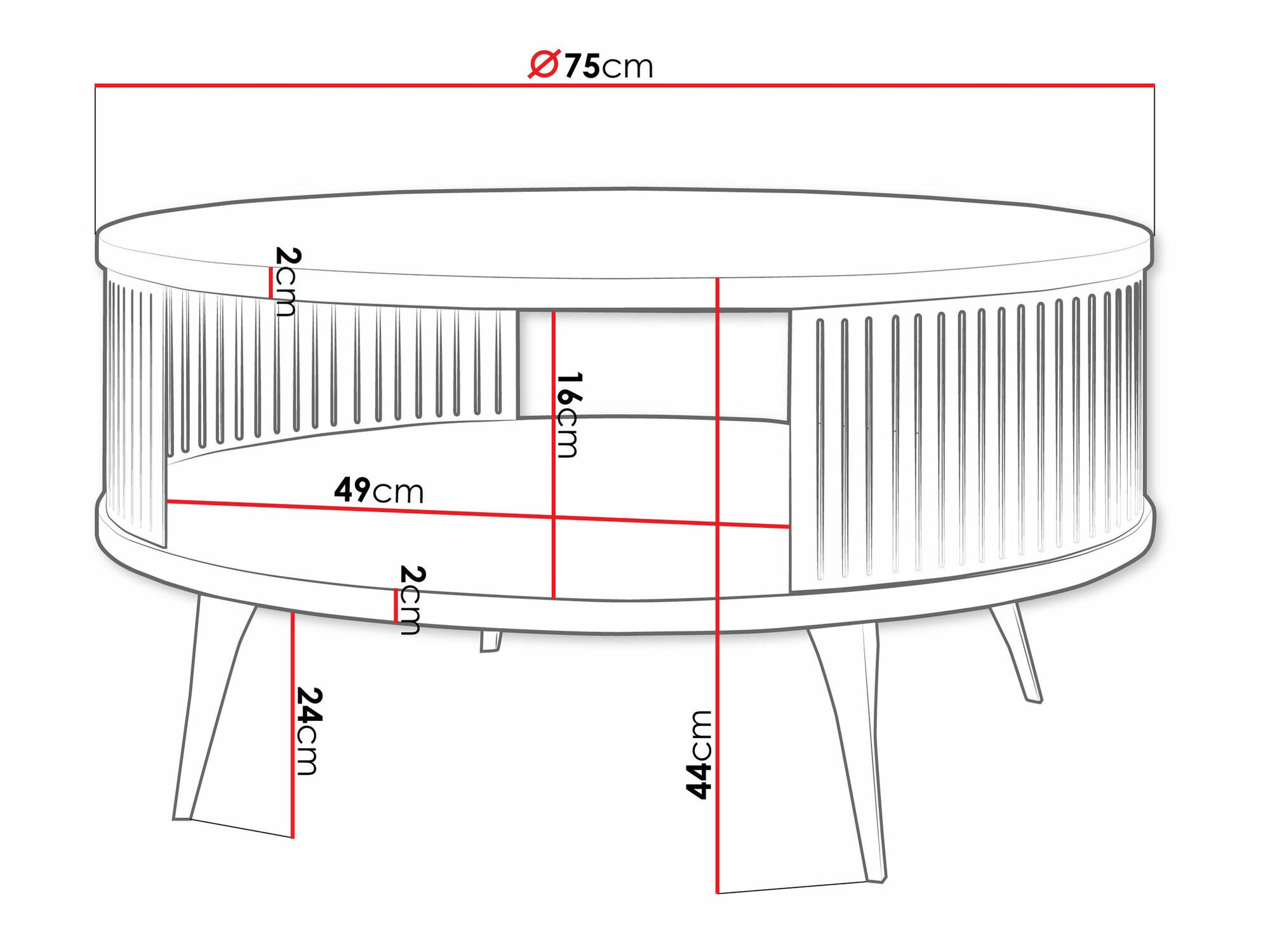 Stočić za kafu Sordore 100 (Crno + Belo)