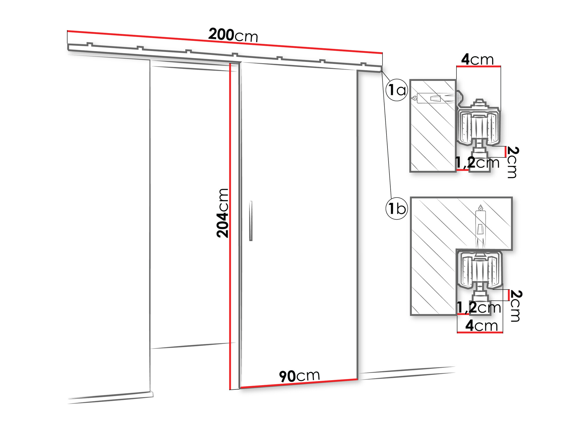 Klizna vrata Hartford 491 (Crno)