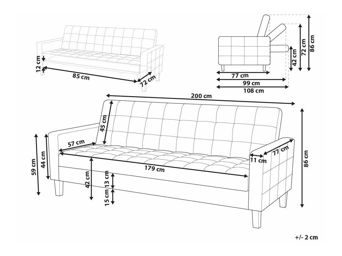 Sofa na razvlačenje Berwyn 1591 (Zelena)