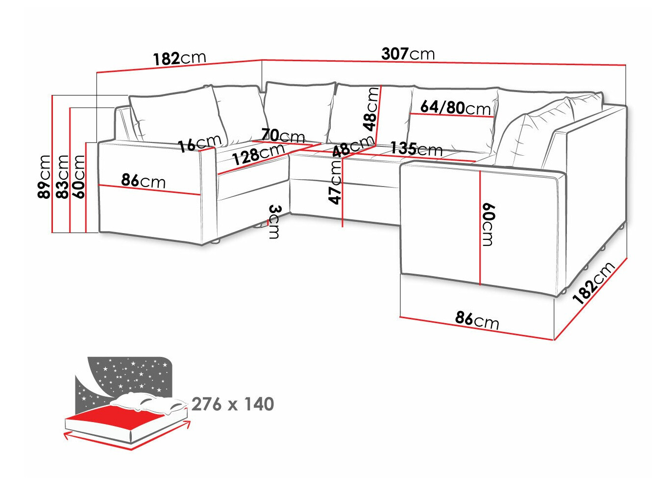 Ugaona garnitura Providence 145 (Loca 21)