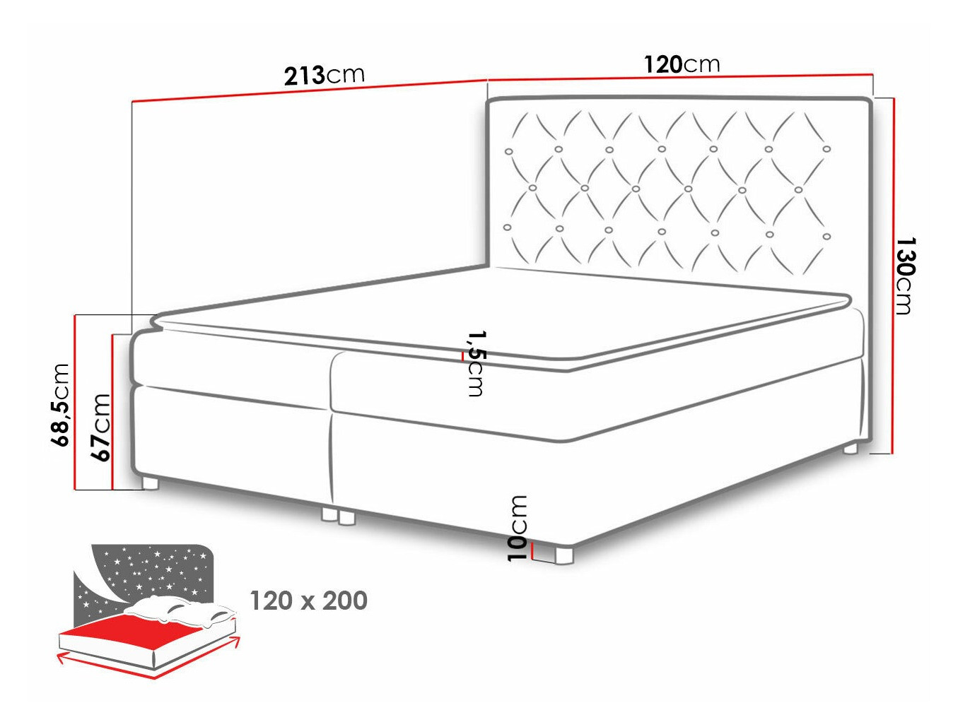 Boxspring krevet Baltimore 112 (Primo 8813)