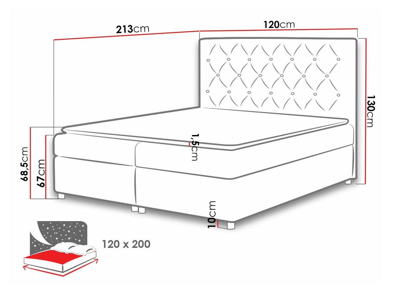 Boxspring krevet Baltimore 112 (Soft 017)