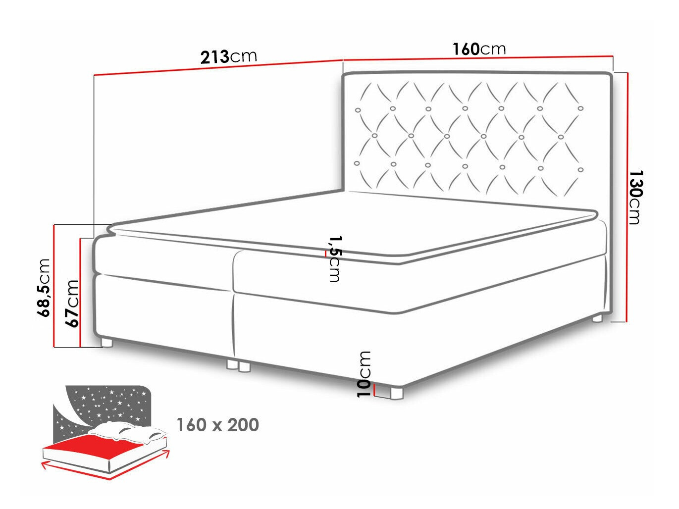Boxspring krevet Domus (Primo 8801)