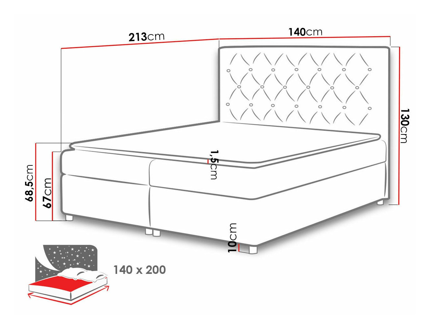 Boxspring krevet Domus (Primo 8801)