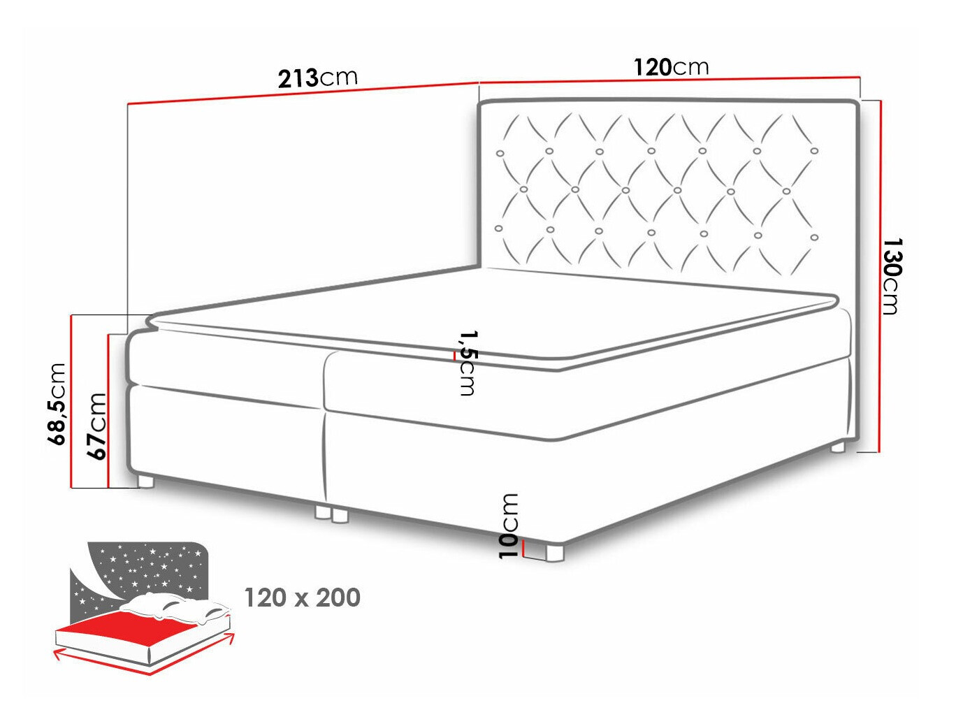 Boxspring krevet Domus (Primo 8804)