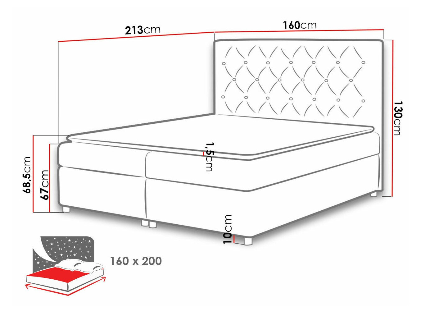 Boxspring krevet Domus (Primo 8809)