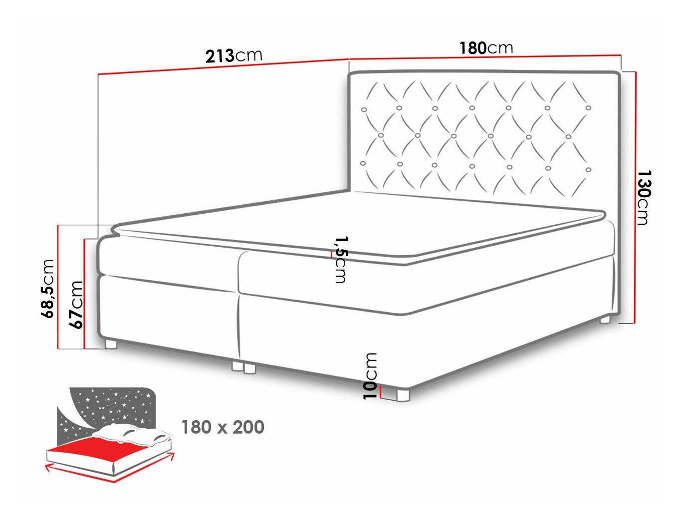 Boxspring krevet Domus (Primo 8809)