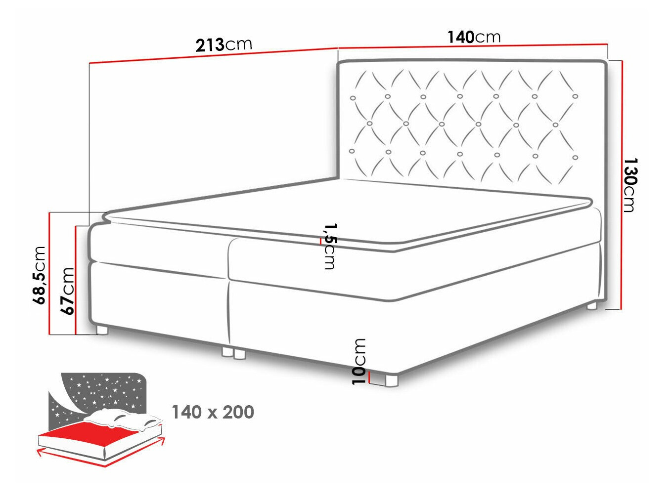 Boxspring krevet Domus (Primo 8809)