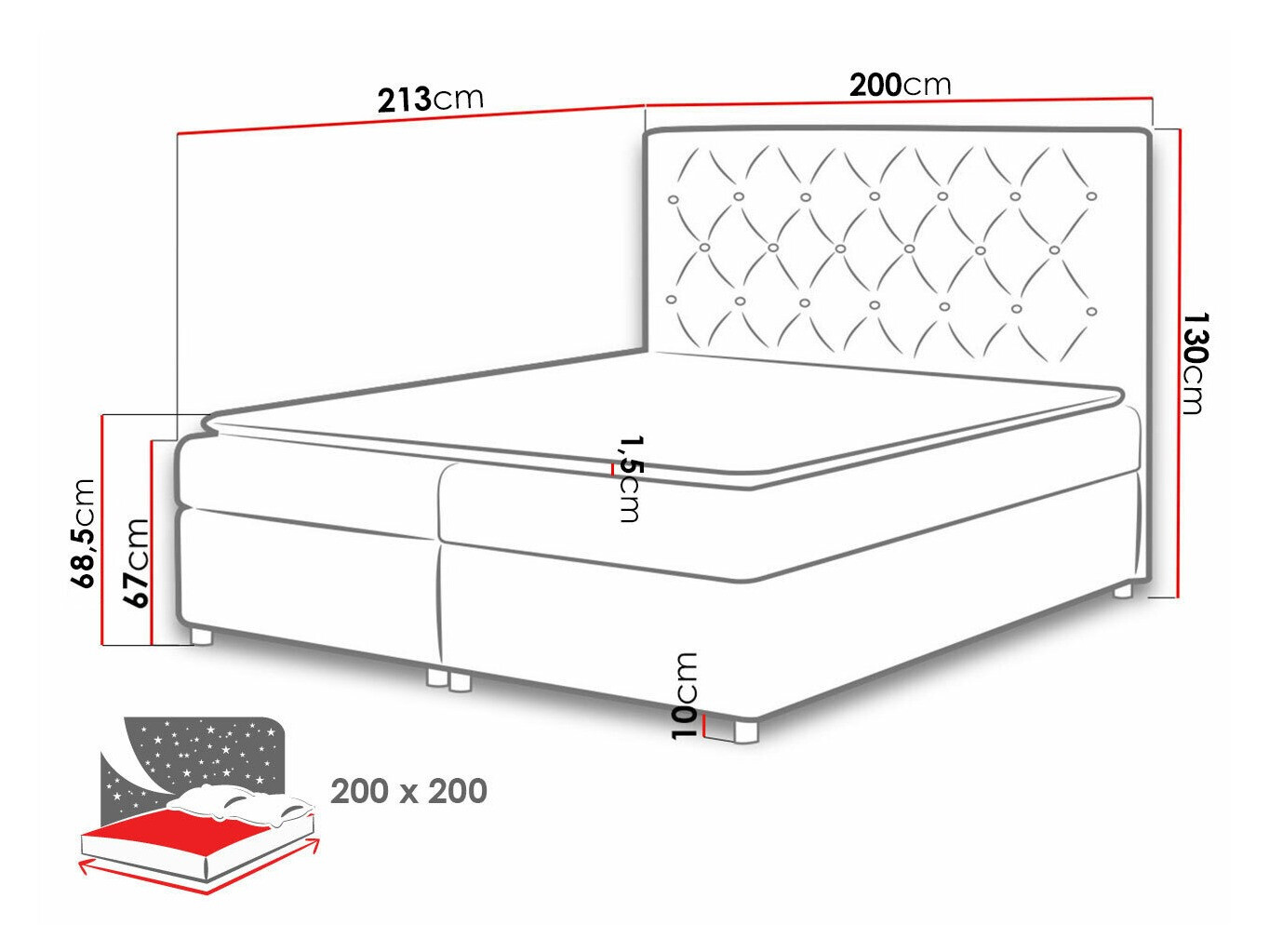 Boxspring krevet Domus (Primo 8809)