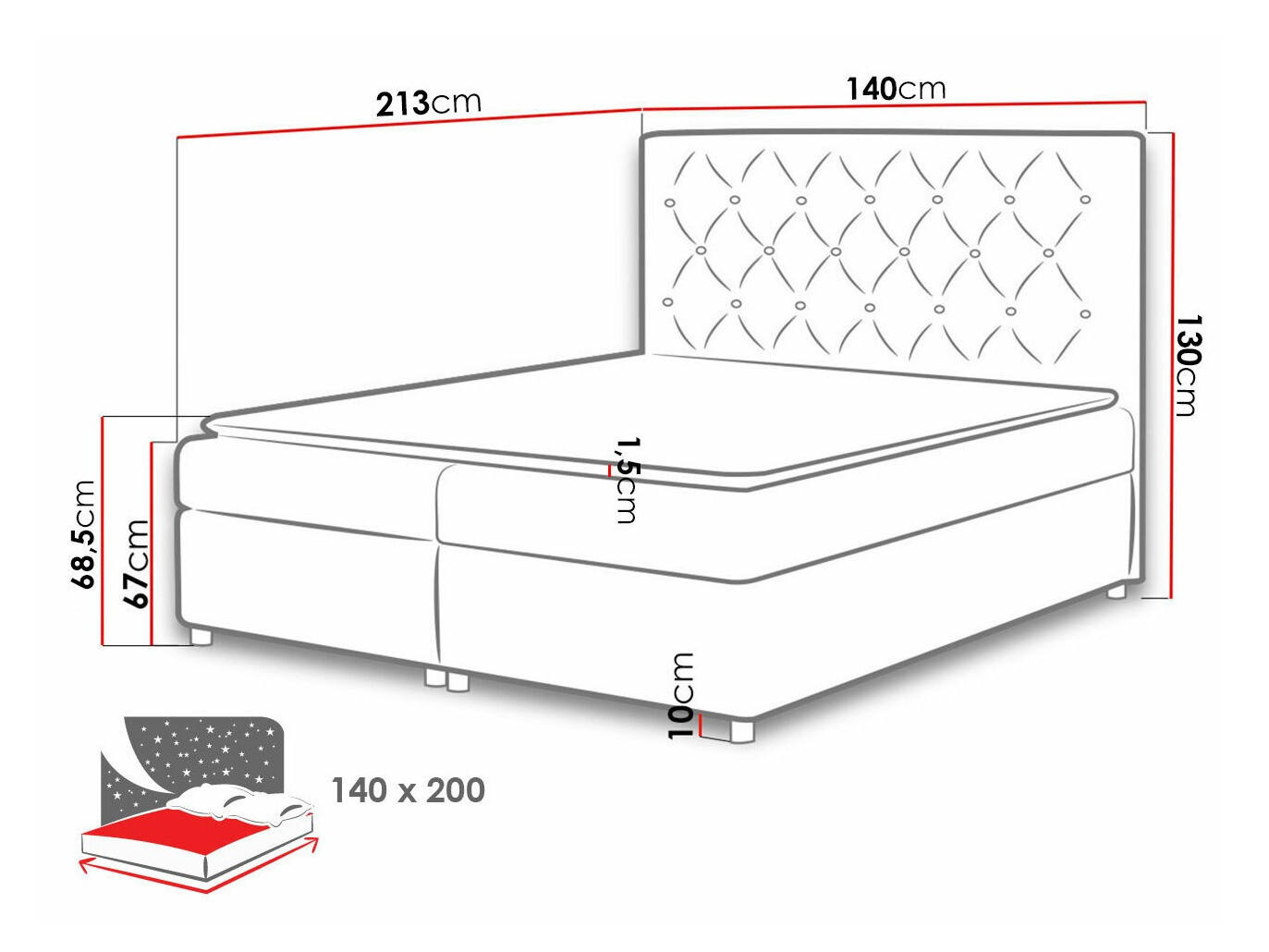 Boxspring krevet Domus (Primo 8813)