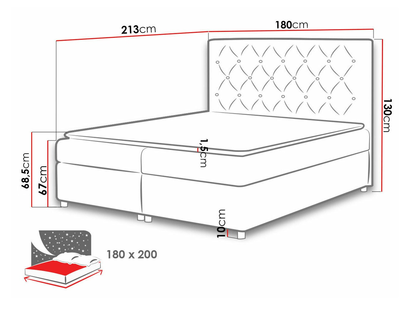 Boxspring krevet Domus (Soft 017)