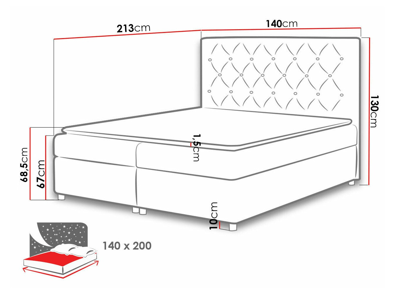 Boxspring krevet Domus (Soft 017)