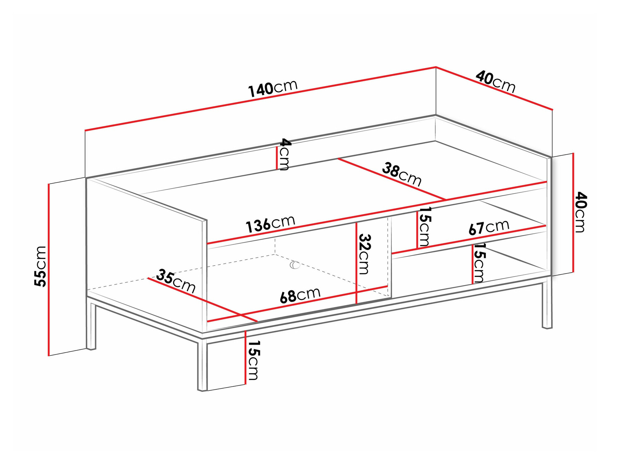 TV sto Comfivo Etmore 104 (Belo)