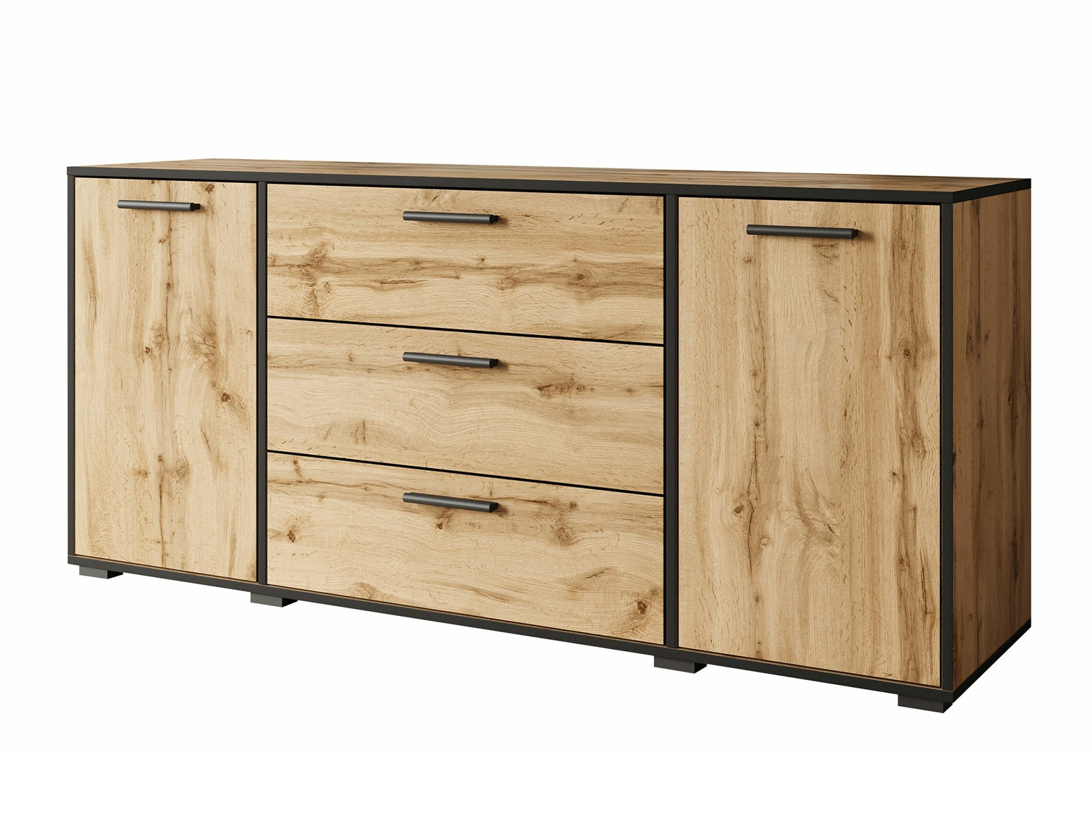 Komoda Sarasota 174 (Crno + Вотан храст)