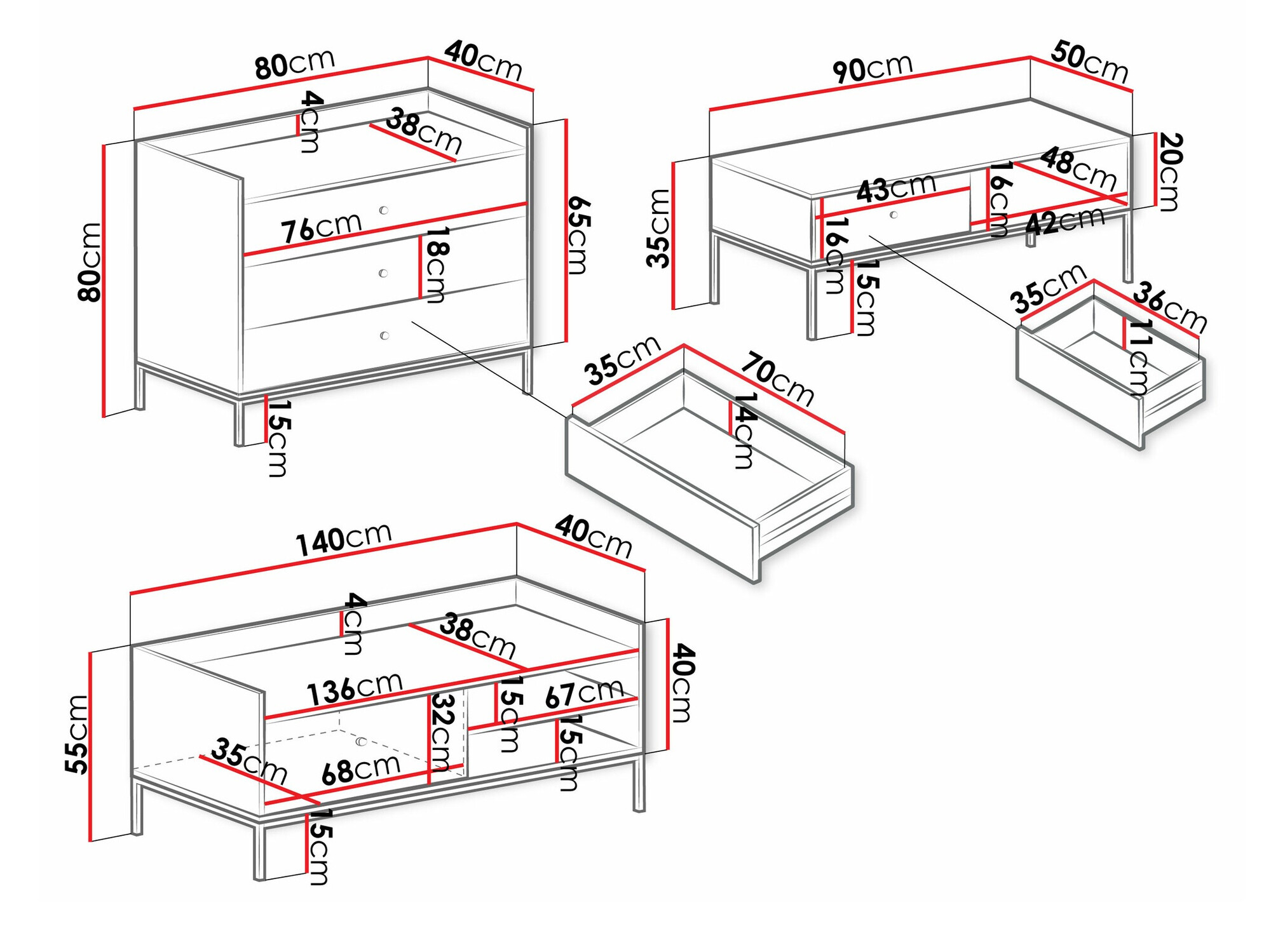 Set za dnevnu sobu Comfivo Etmore 108 (Belo)