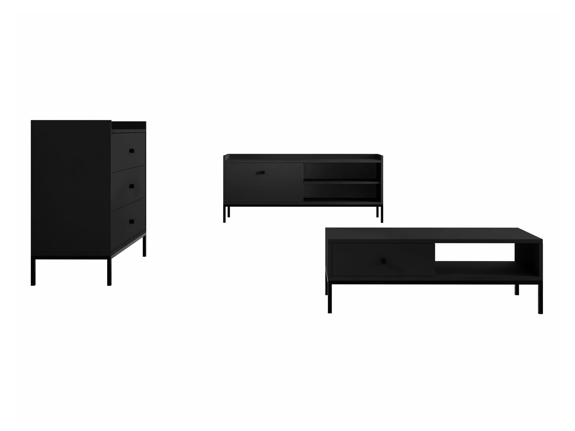 Set za dnevnu sobu Comfivo Etmore 108 (Crno)