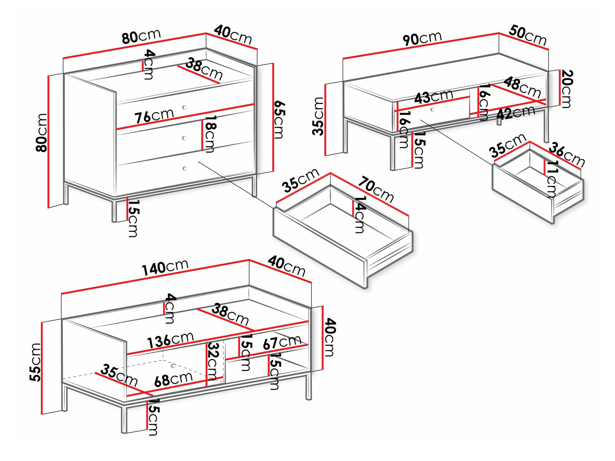 Set za dnevnu sobu Comfivo Etmore 108 (Crno)