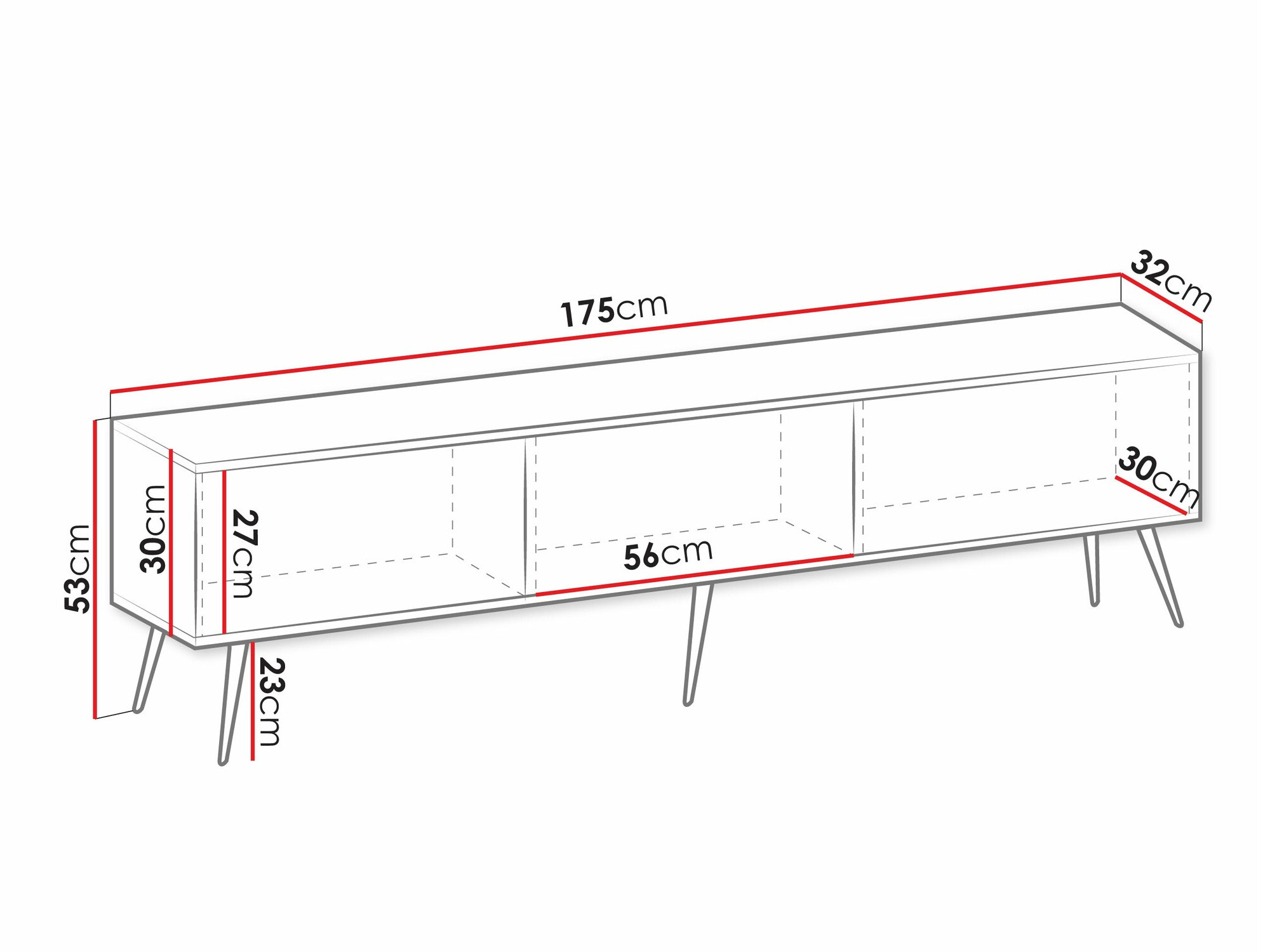 TV komoda Felduno 102 (Crno)
