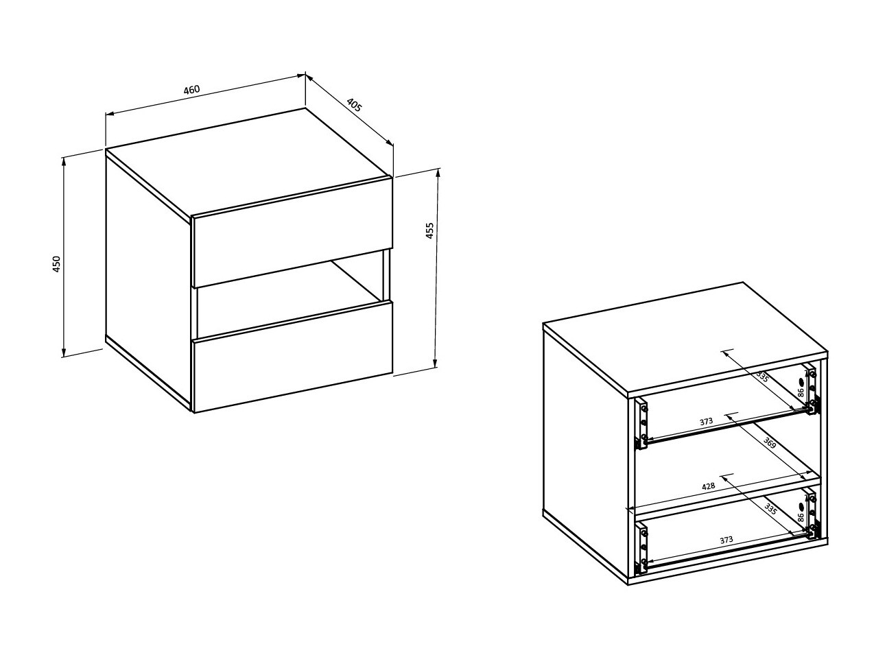 Noćni ormarić Vosalo 100