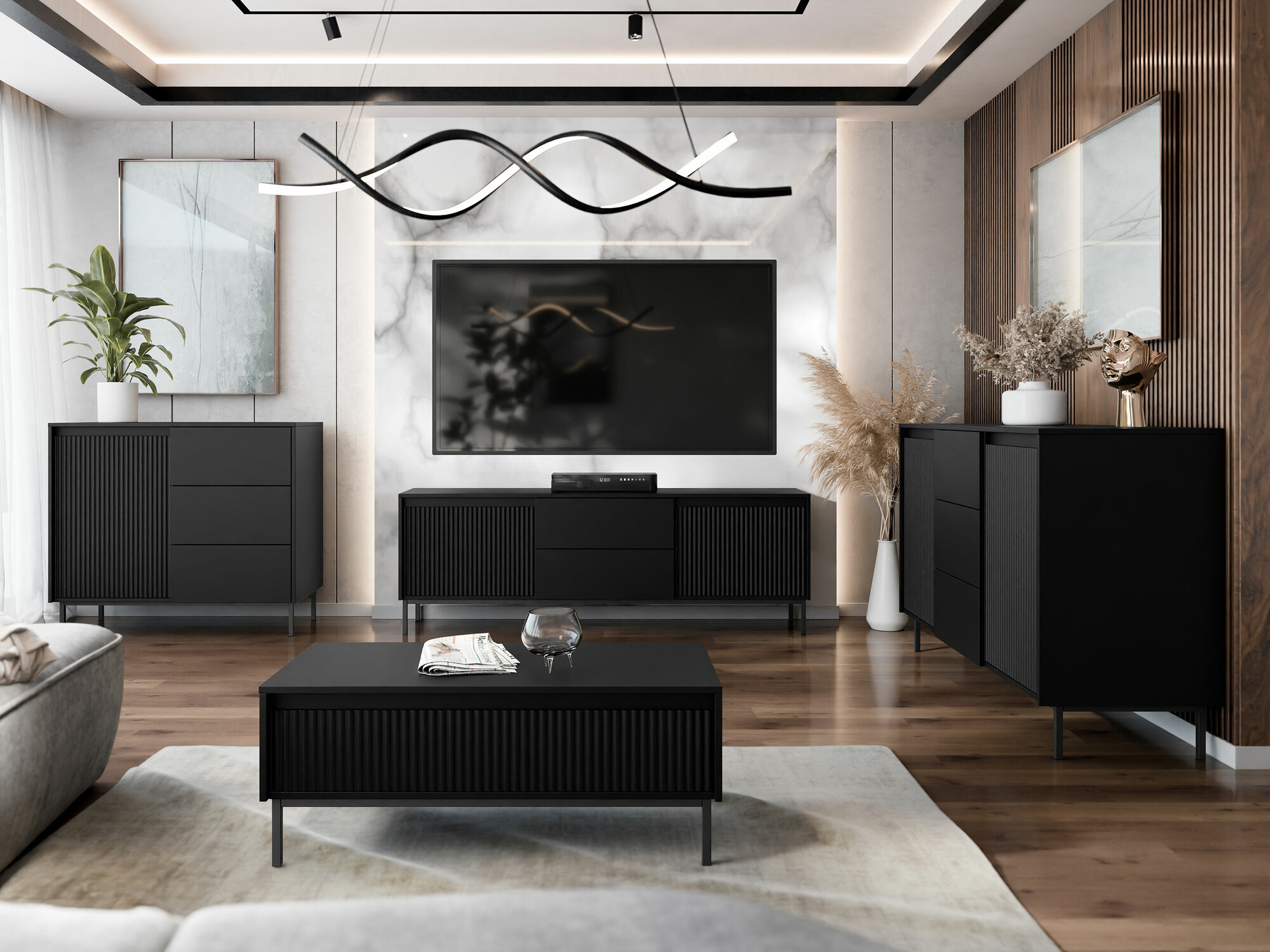 Komoda Comfivo Delruva 100 (Crno)