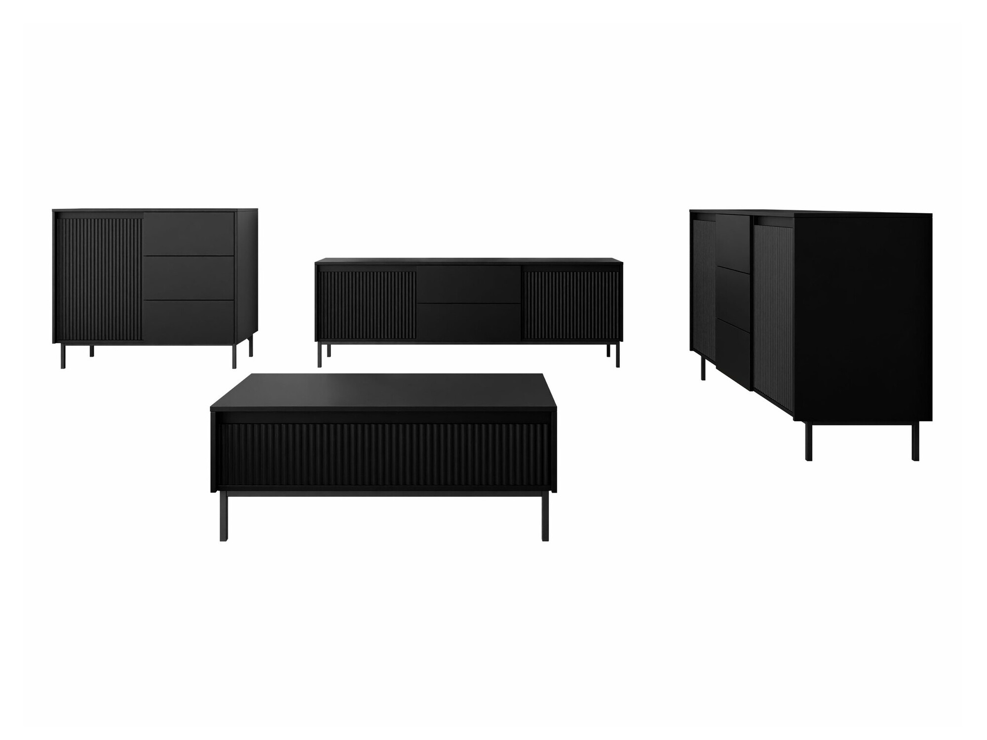 Set za dnevnu sobu Comfivo Delruva II (Crno)
